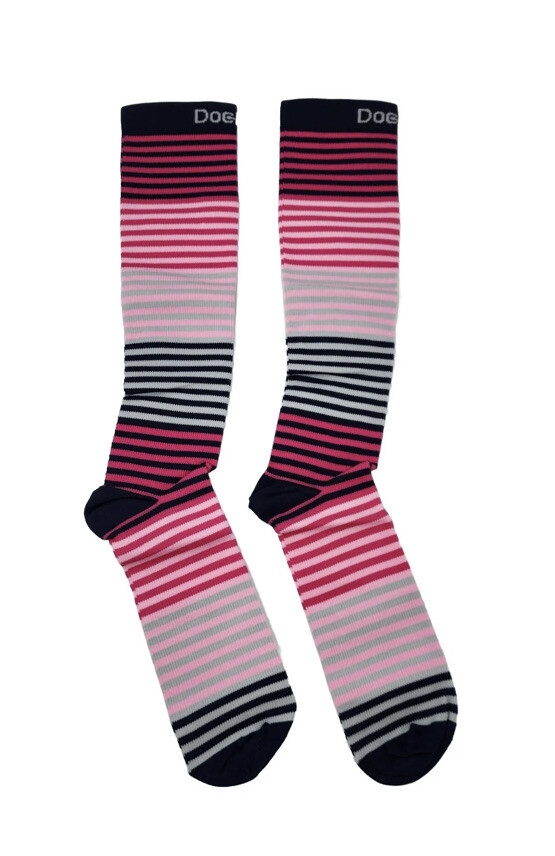 Doc Miller Compression Socks Knee High (Large, 15-20 mmHg) Pink Candy, 2 Pairs