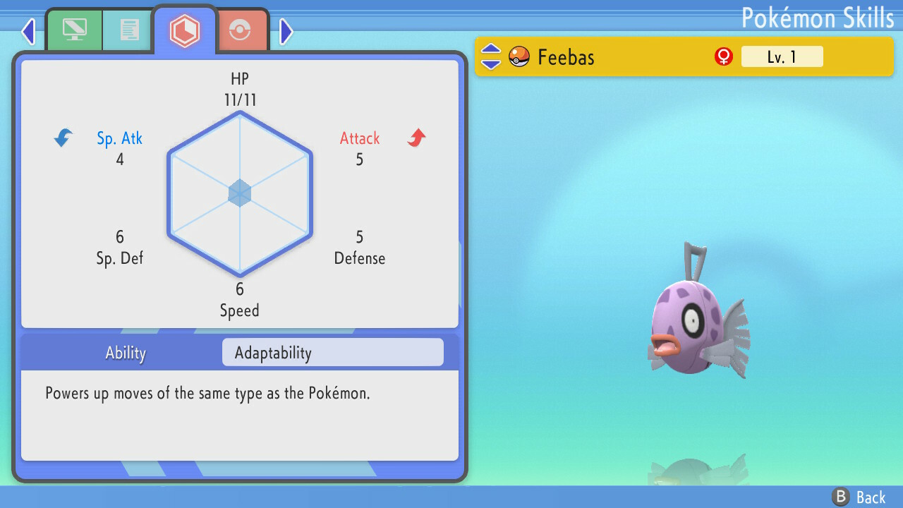 Pokemon Brilliant Diamond Shining Pearl BDSP - Shiny 6IV Feebas