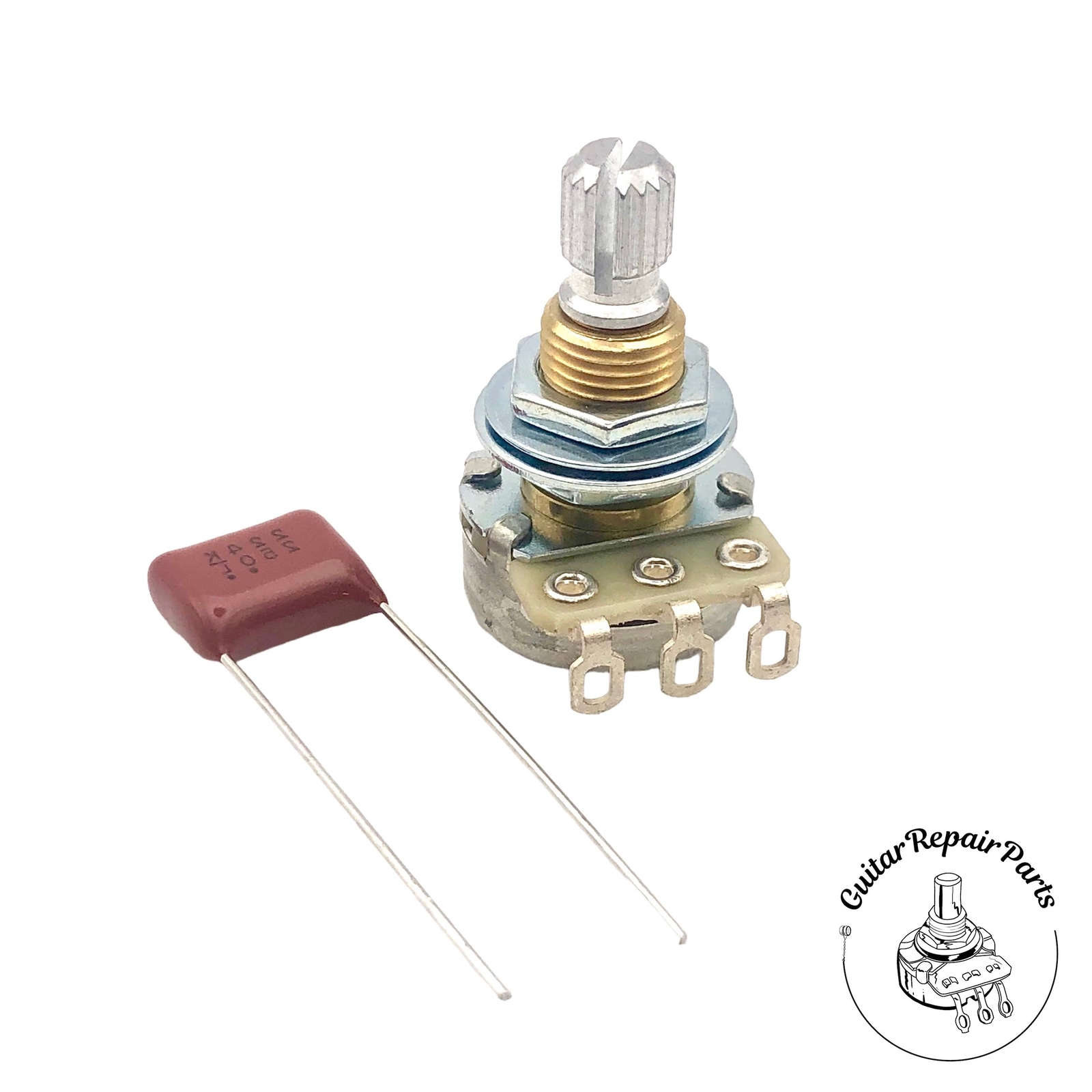 Fishman Fluence 25k Mini Potentiometer, M8 Bushing, Split Shaft, ACC-FLU-POT