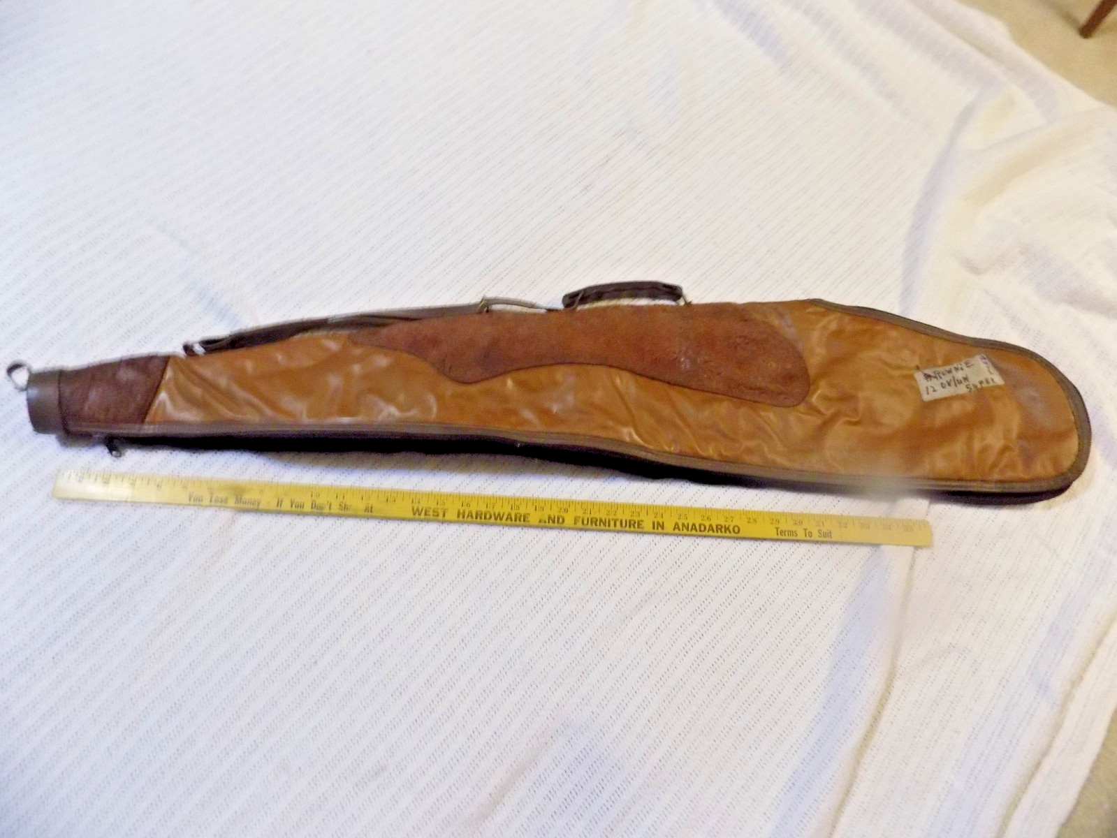 VTG Faux Leather GUN CASE 12ga SHOTGUN RIFLE Padded Flannel Lining 46" Kolpin