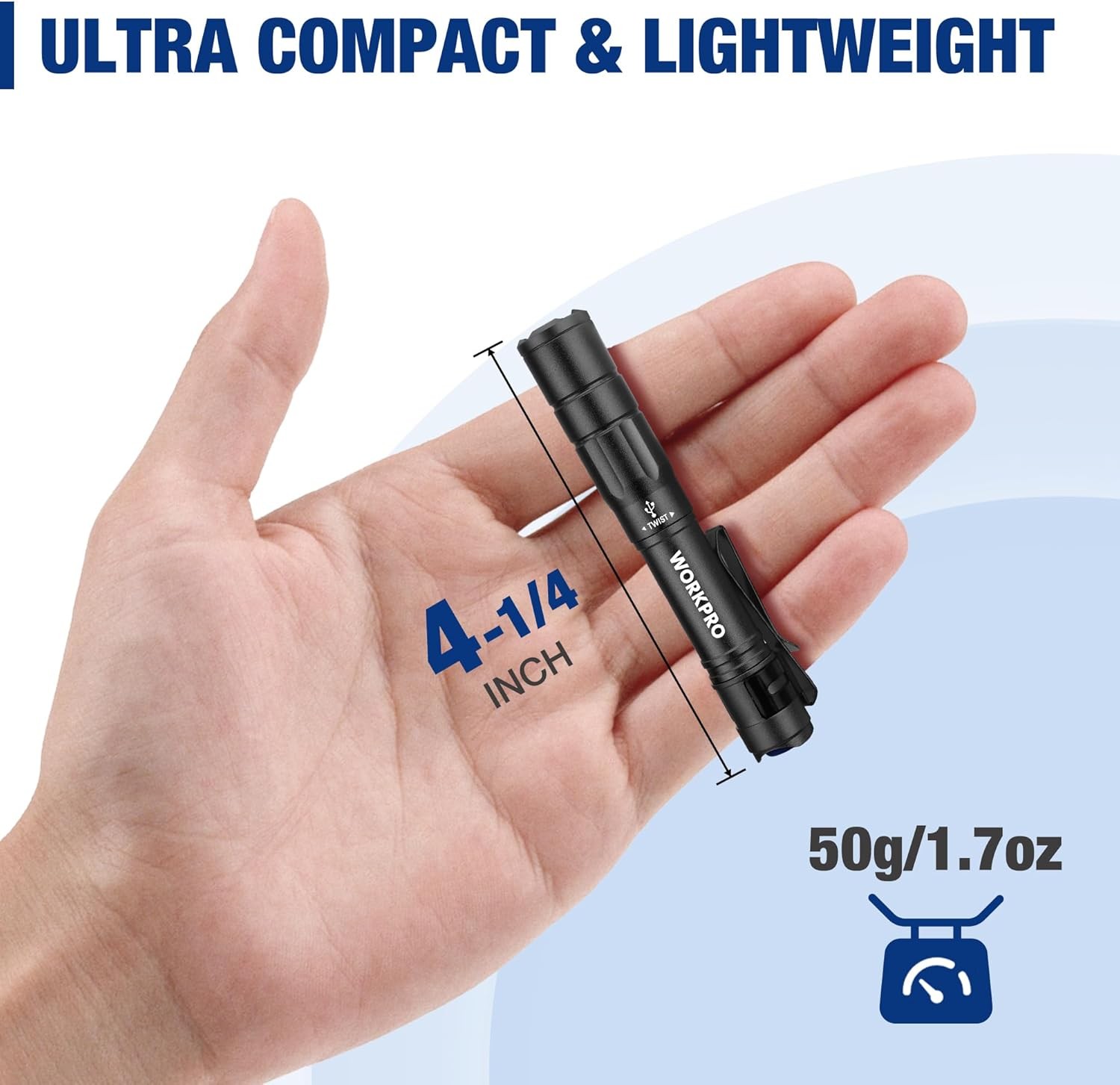 Rechargeable Pen Light, Mini Flashlight 2 Pack Pocket Flashlight 2 x USB C Cable