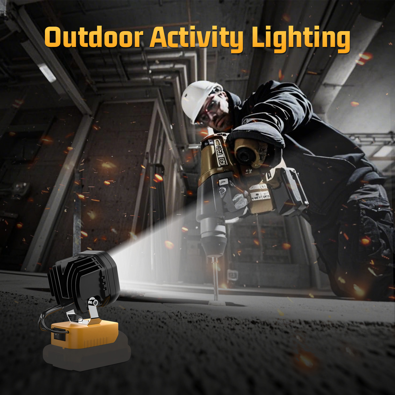 40W LED Working Light Compatible with Dewalt 20V Battery for Workshop Camping
