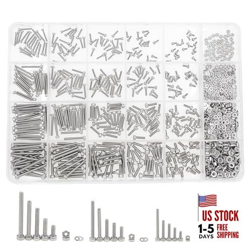 Metric 1050PCS M1.4 M1.6 M2 M2.5 304 Stainless Steel Knurl Socket Head Cap