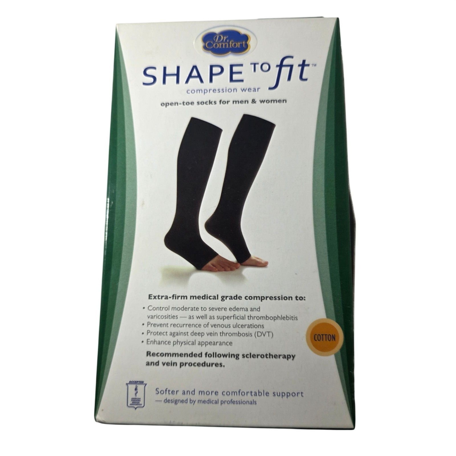 Dr. Comfort Shape To Fit Compression Wear Open-Toe Knee-High Socks Unisex Black