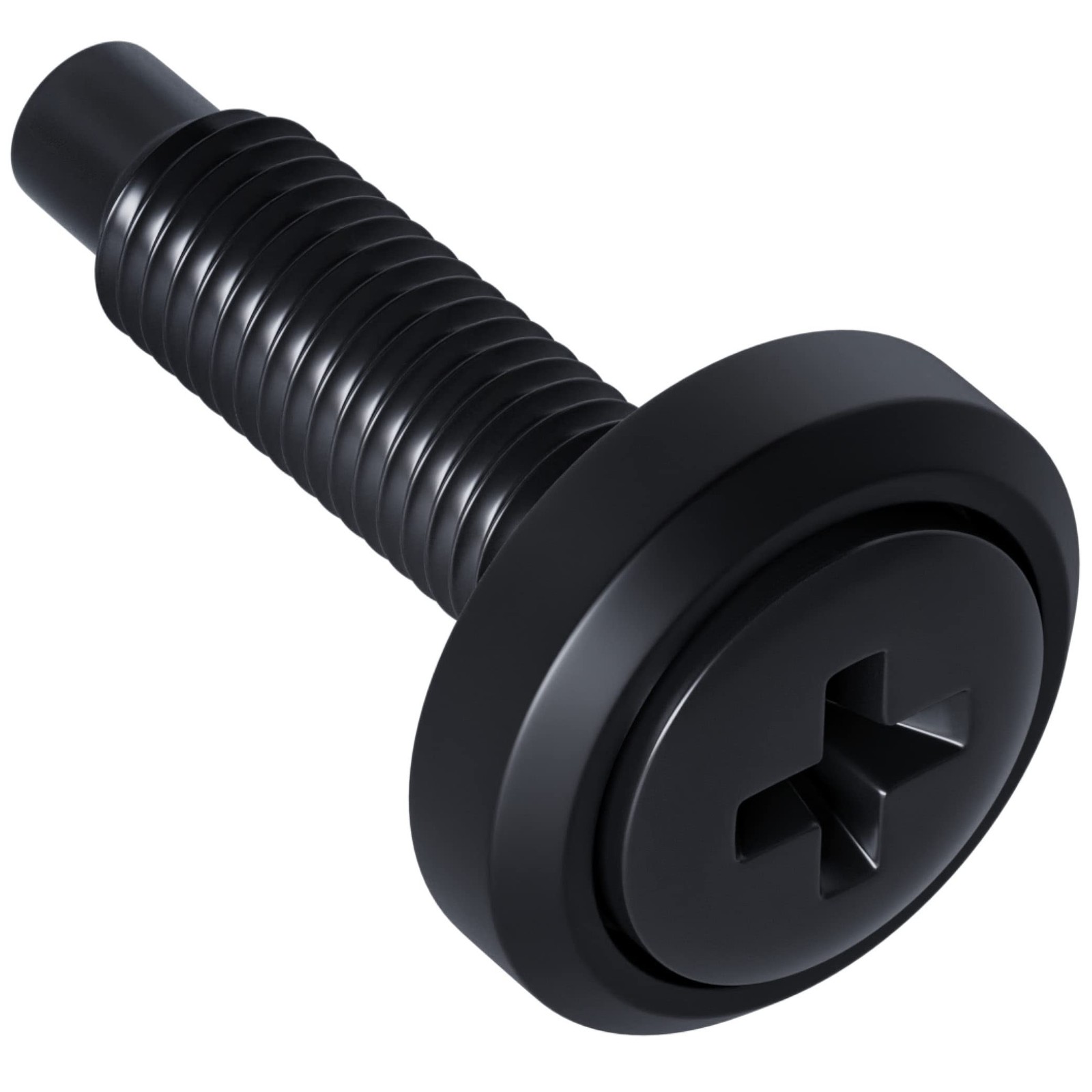 Server Rack Screws 50 Pack - 10/32 Steel Screws with Attached Nylon Washers &