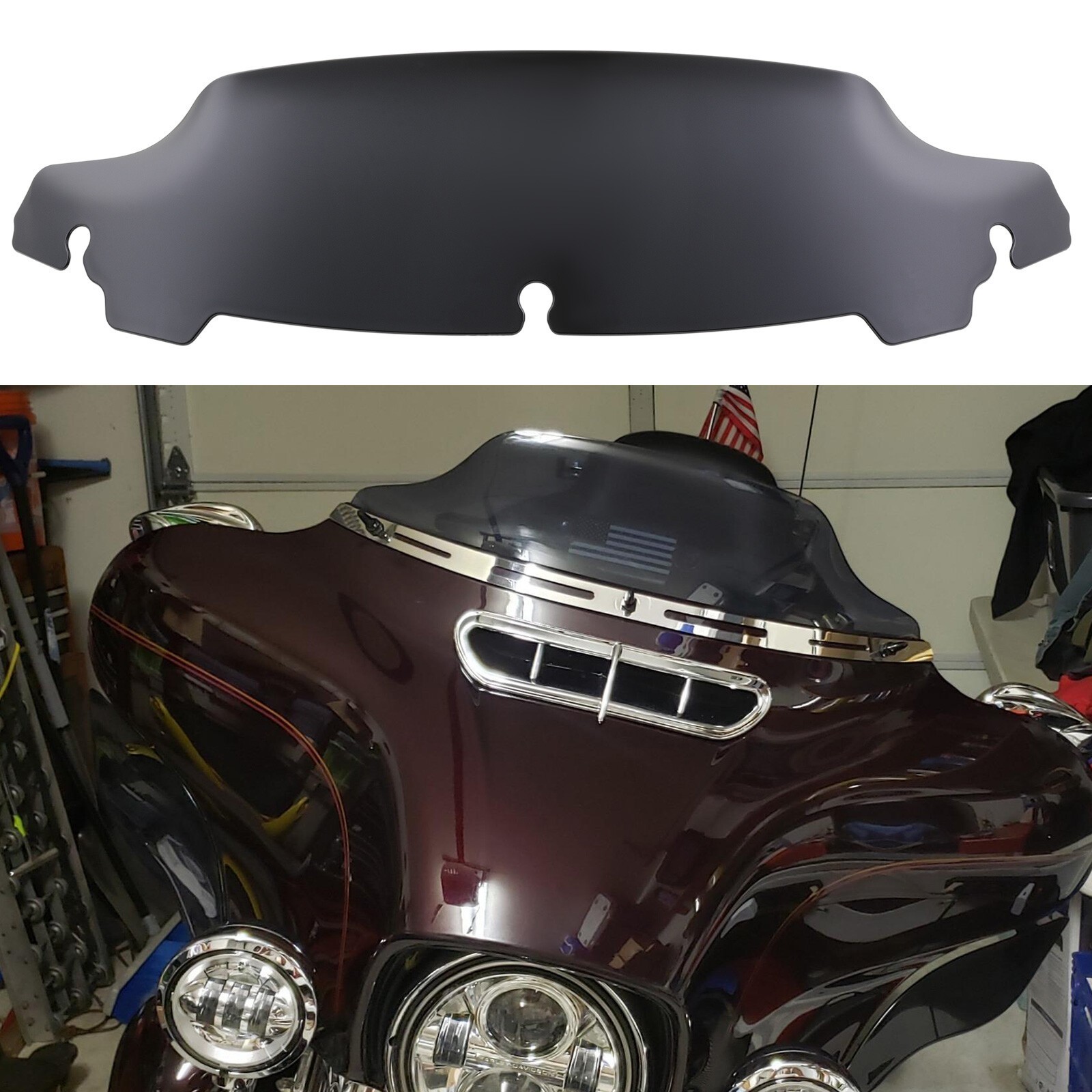 4.5" Windshield Windscreen Black For Harley Electra Street Tri Glide 2014-2024