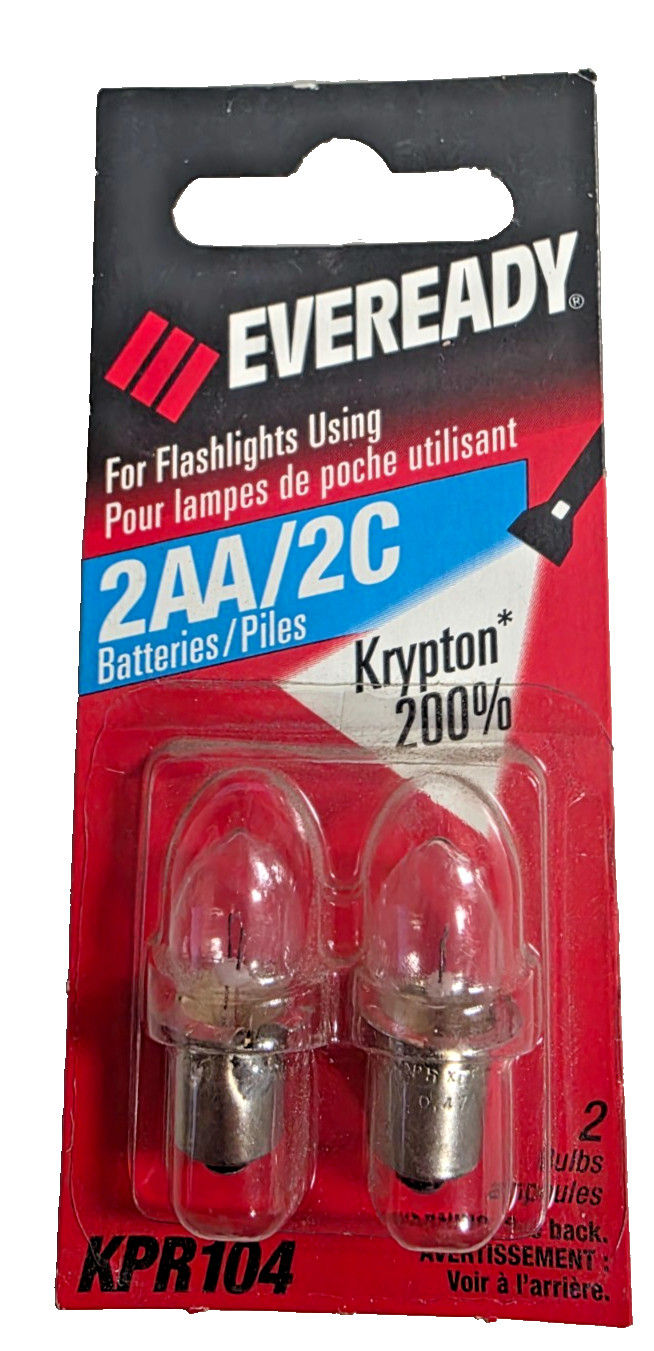 Eveready Krypton KPR104 Flash Light Bulb 2 Pack