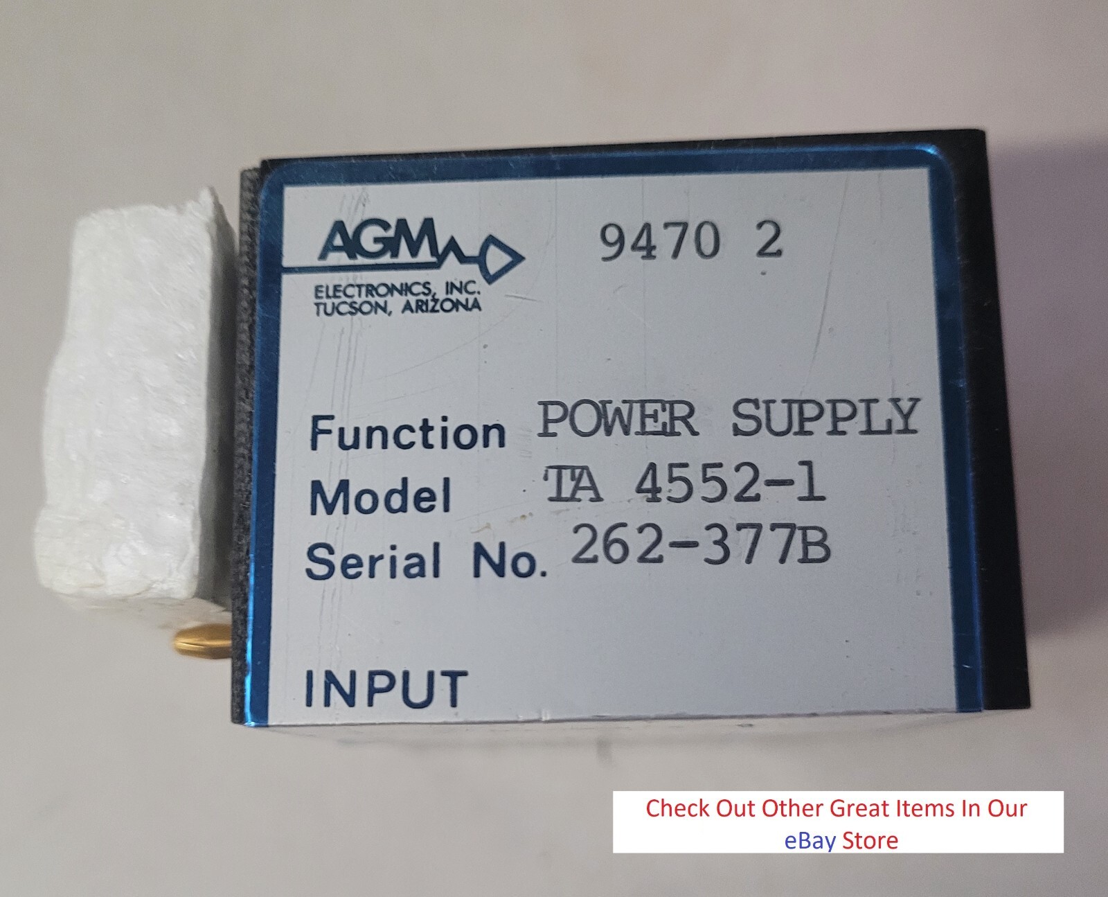 NEW AGM TA4552-1 POWER SUPPLY IN:115VAC OUT:24VDC @ 200mA