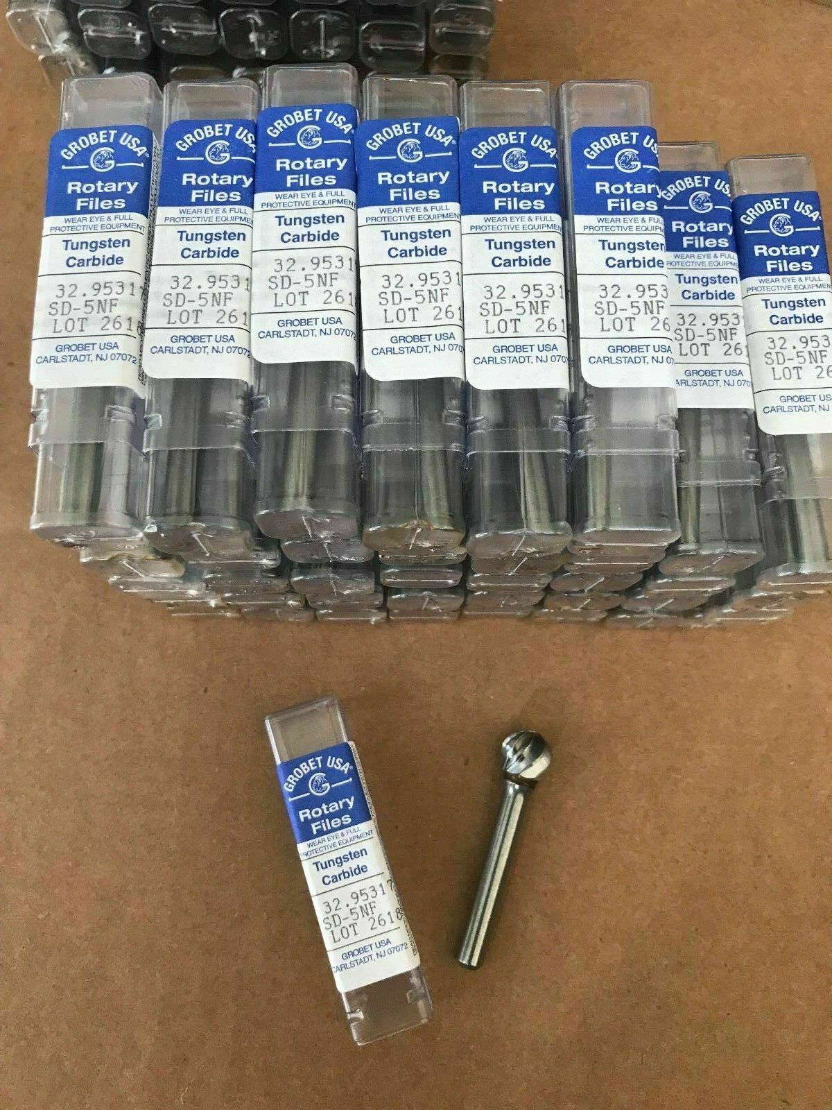 1x NEW GROBET Tungsten Carbide Rotary File Burr SD5NF - Ball Shape - 1/2"