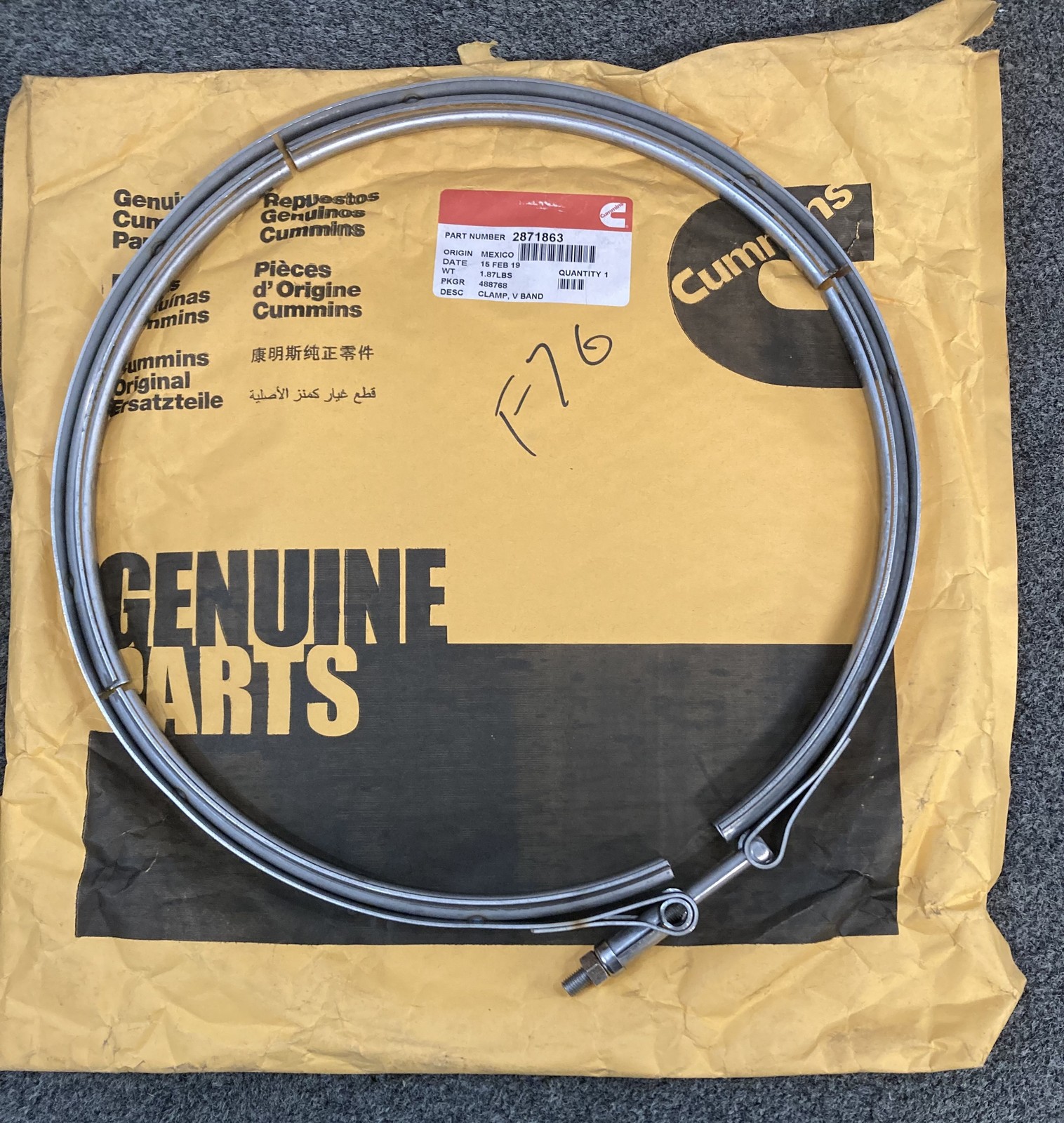 New Genuine Cummins 2871863 V Band Clamp