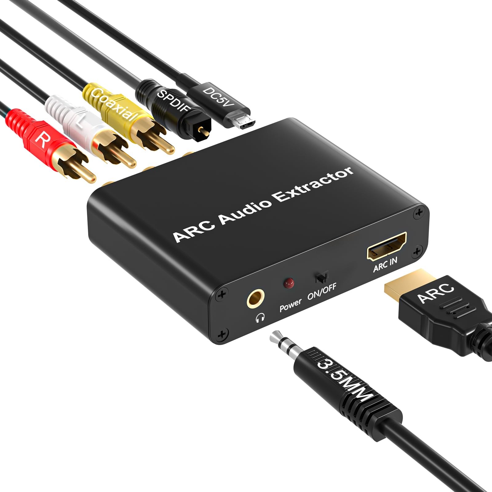 HDMI ARC Adapter, ARC Audio Extractor with Digital Optical TOSLINK SPDIF Coax...