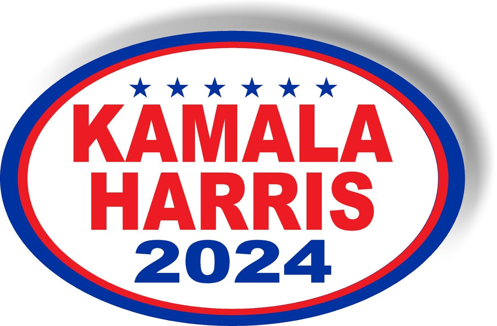 Kamala Harris 2024 Oval car magnet  Magnetic Bumper Sticker 5.5"x3.5