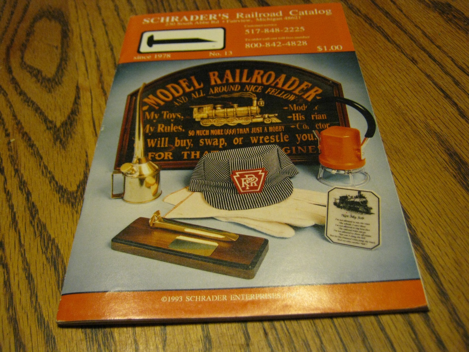 1993 Schrader's Railroad  Catalog No. 13 Model Railroader stapled book 63 pages