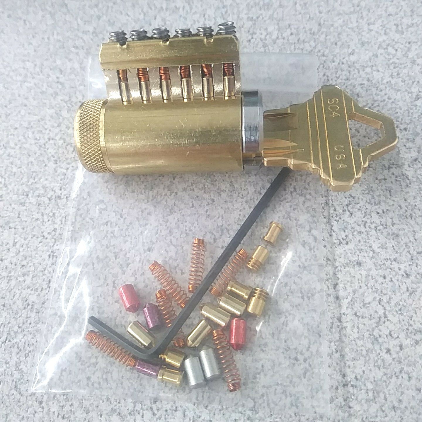 Re-keyable Cutaway Lock Cylinder 6 Pin Schlage Keyway With Spool-Serrated Pins