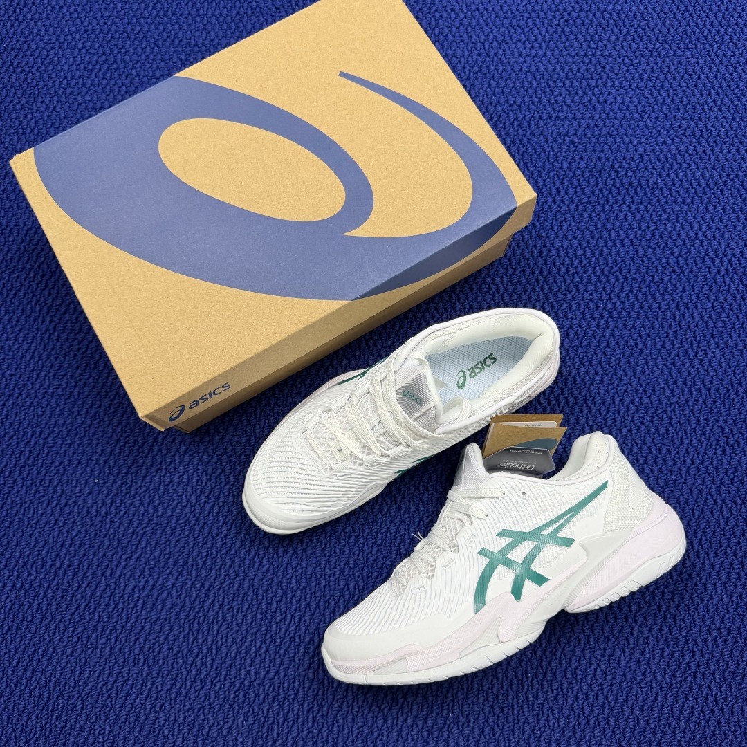 ASICS Court FF 3 Novak White Pitch Green 1041A361-100 Men's Size 4-11.5