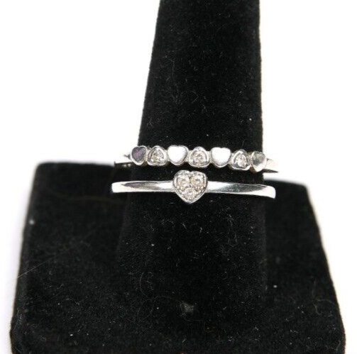 Vintage Signed CL Sterling Silver Heart Design  Toe Cuff Ring Size 7.5 - 2.1g