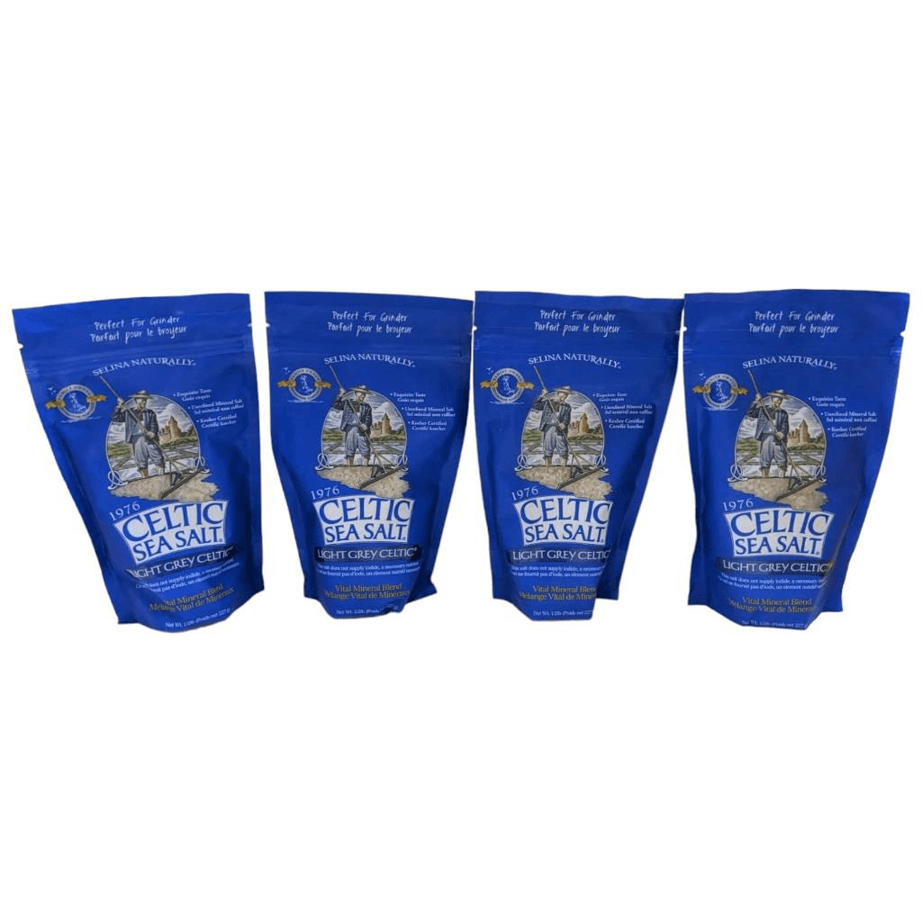 Celtic Sea Salt Selina Naturally 8 oz 1/2 lb Light Grey Lot of 4 Bags Raw Coarse