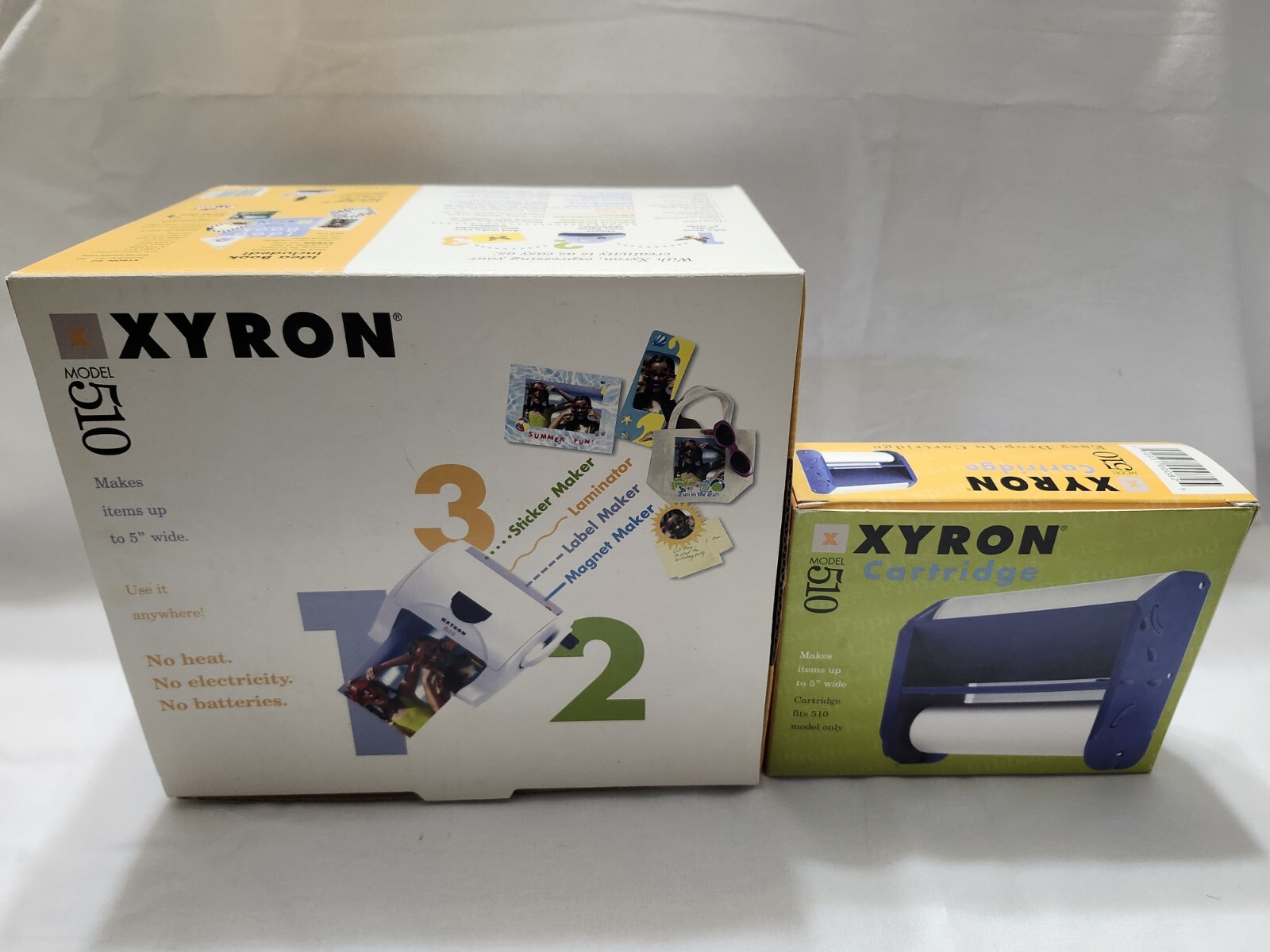 Xyron 510 Sticker Laminator Label Magnet Maker Plus Extra Cartridge Crafting