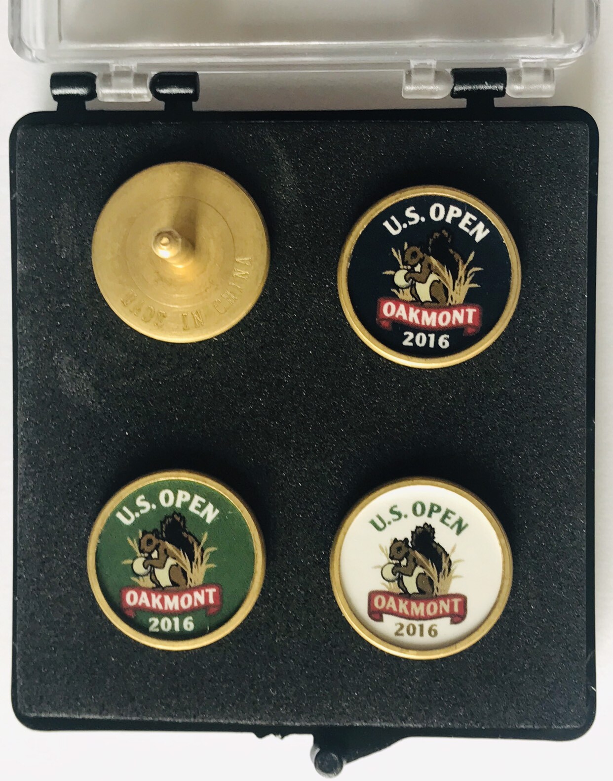 2016 US Open golf Ball Markers Oakmont 4 pack with stems