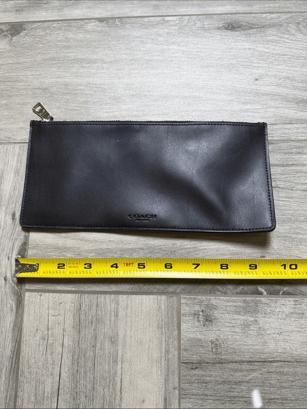 Coach Black Leather Zip Pouch