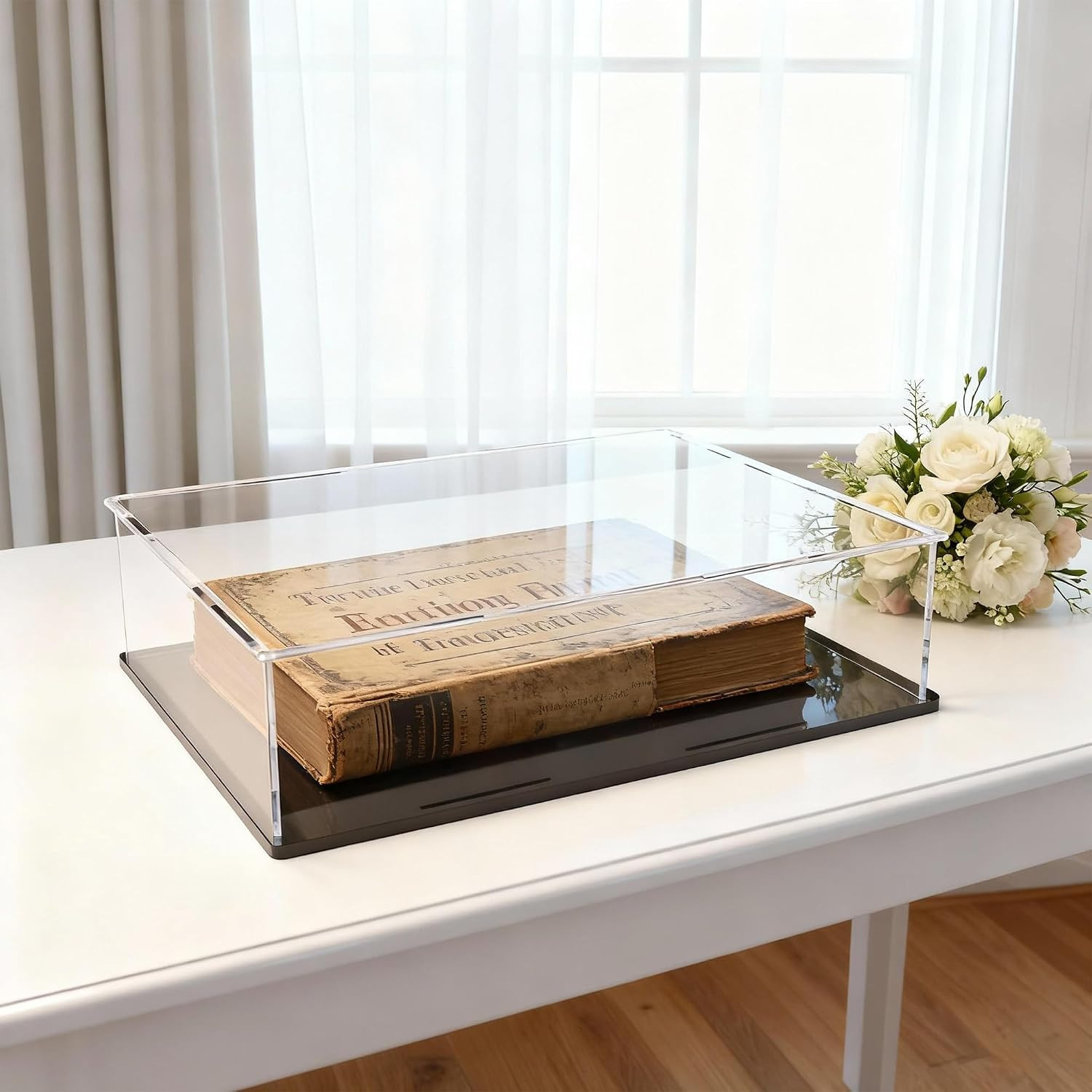 Book Display Case Clear Book Protector Case, Acrylic Display Cover Case