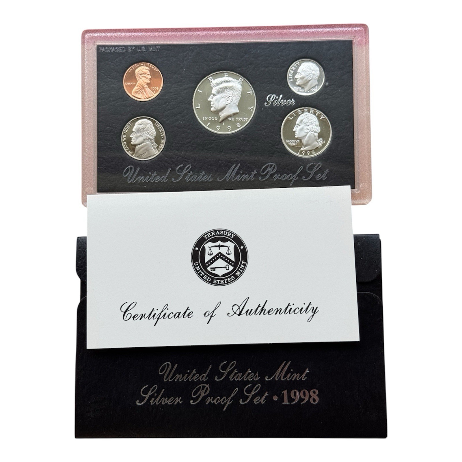 1998 S United States Mint Silver Proof 5-Coin Set w/COA