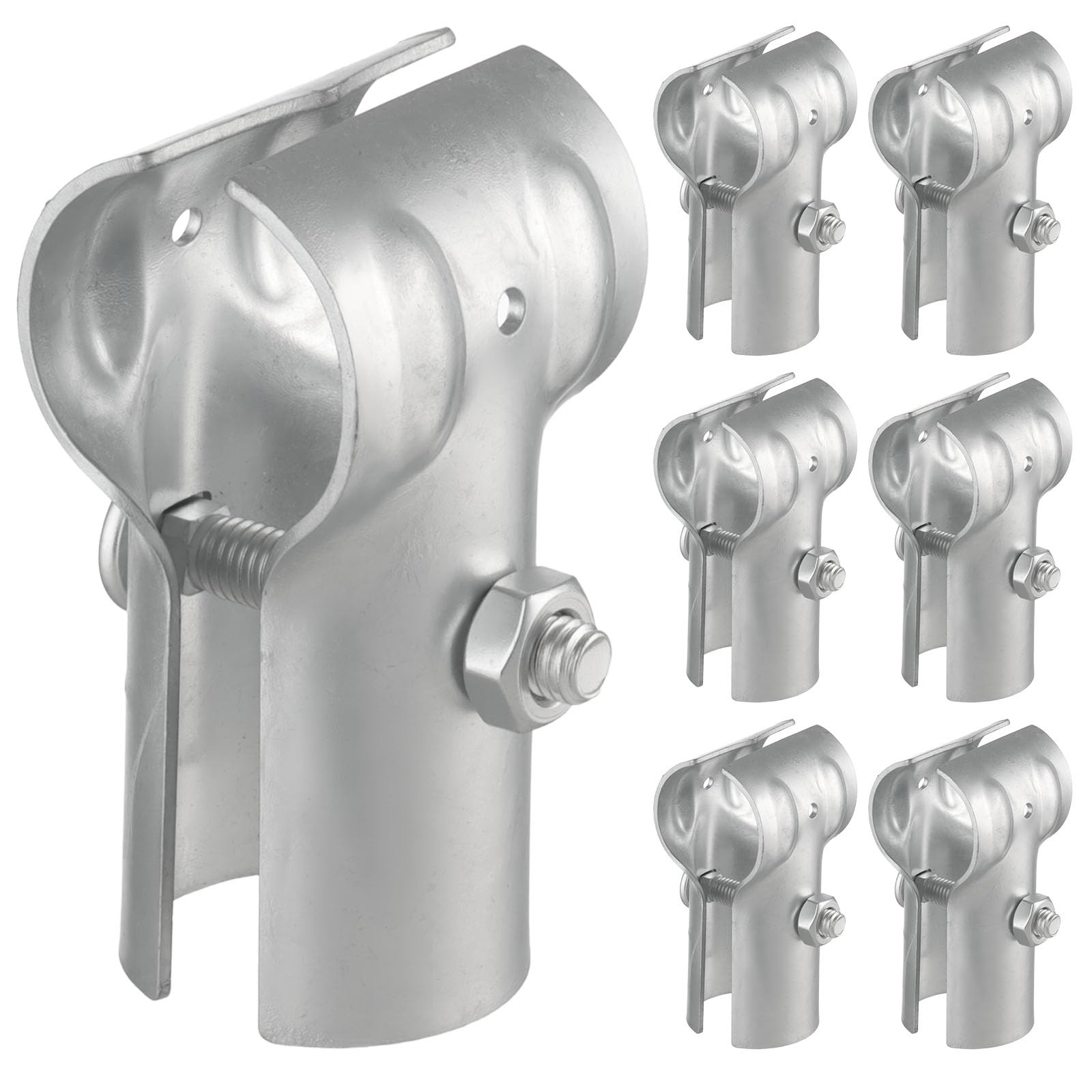 6 Pcs End Rail Clamps 1-3/8" Pipe Chain Link Fence Galvanized Steel T Clamps,...