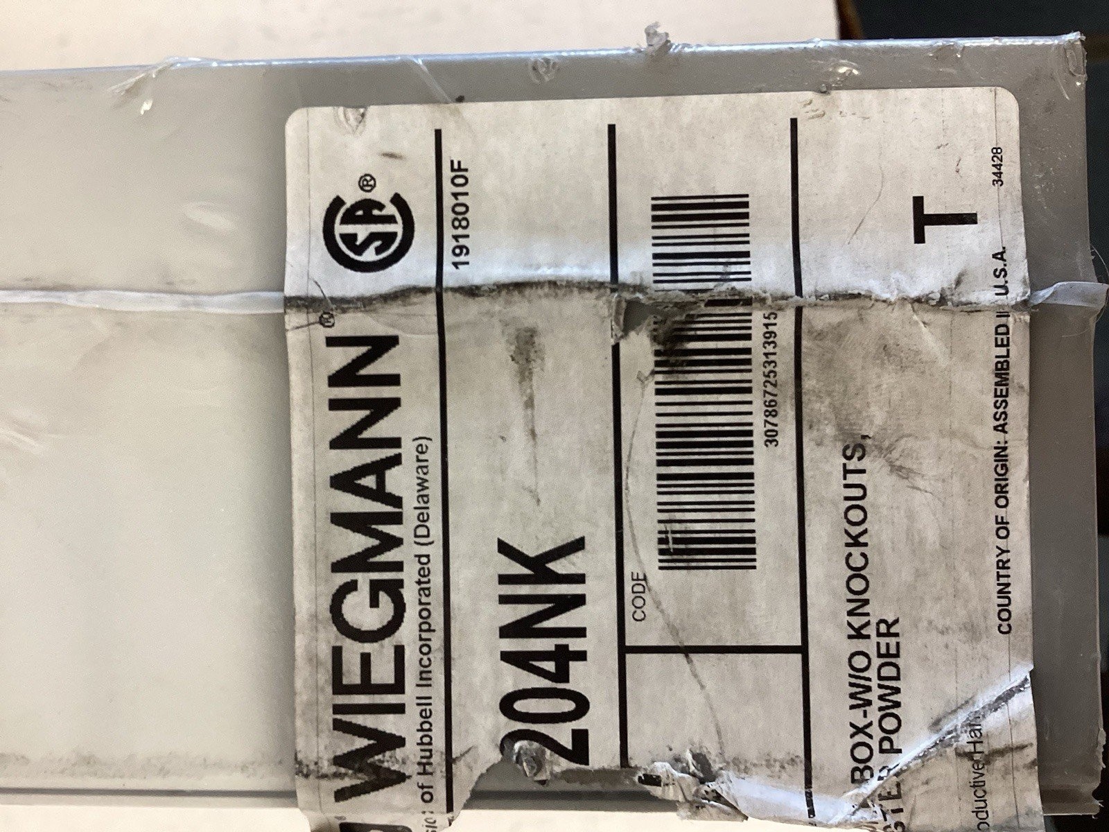WIEGMANN CARBON STEEL ELECTRICAL ENCLOSURES SC121204NK K958