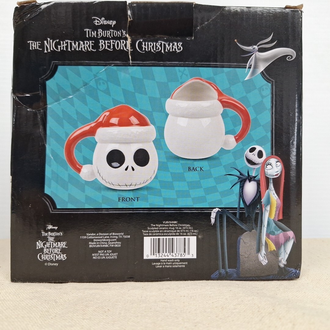 Nightmare Before Christmas - Santa Jack Skellington 16 Oz. Sculpted Ceramic Mug