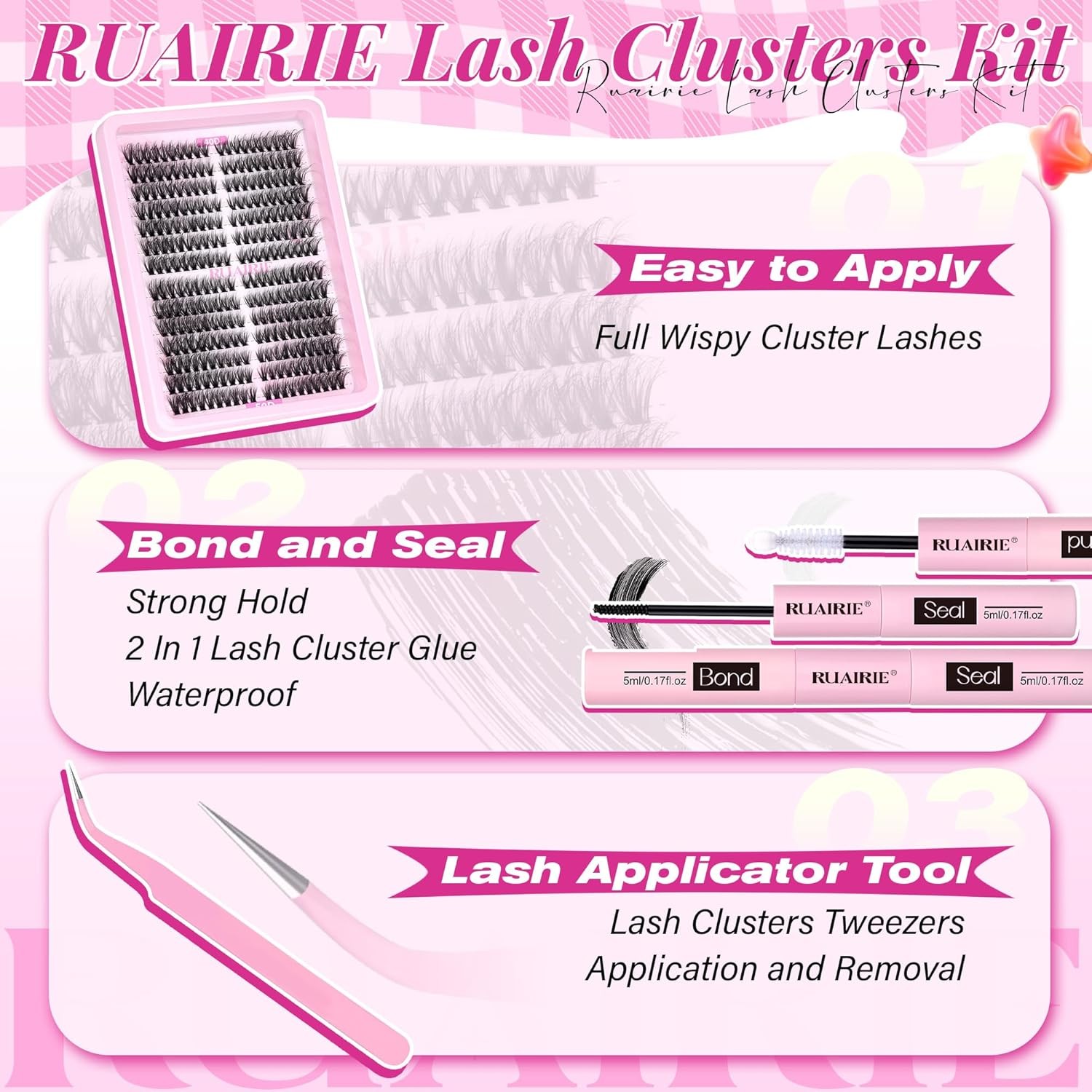 Lash Clusters Kit 280pcs Extension 8-16MM Full Eyelash Black