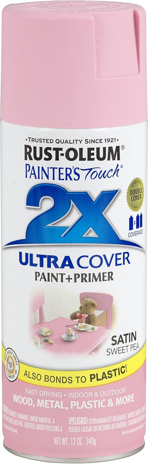 249063 Painter'S Touch 2X Ultra Cover Spray Paint, 12 Oz, Satin Sweet Pea