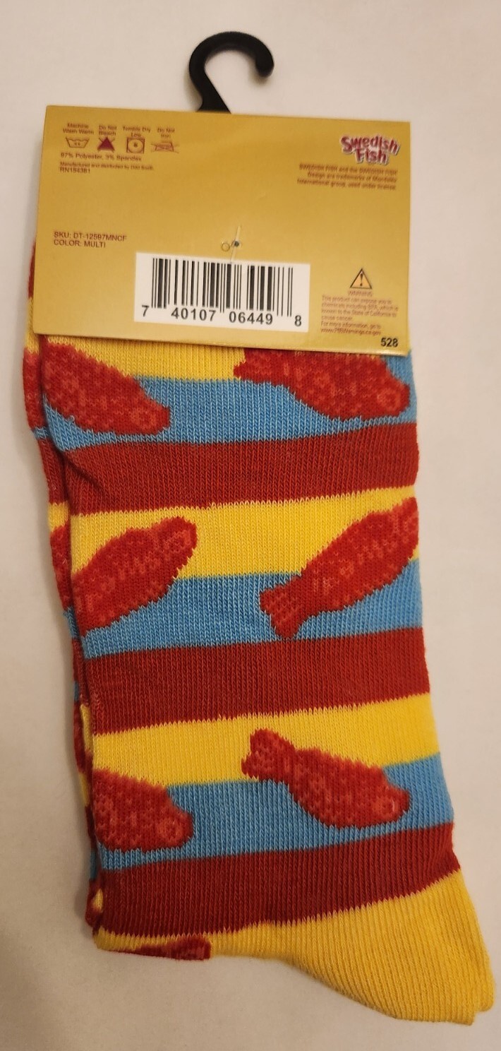 Odd Sox Swedish Fish Candy Socks Adult Teen Men Women Novelty Crazy Socks #13424