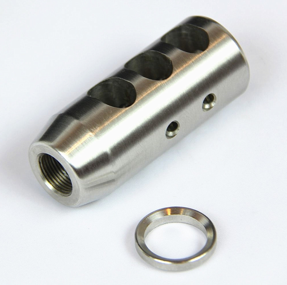 350 Legend Stainless Steel Competition Muzzle Brake 1/2x28 TPI +Crush Washer