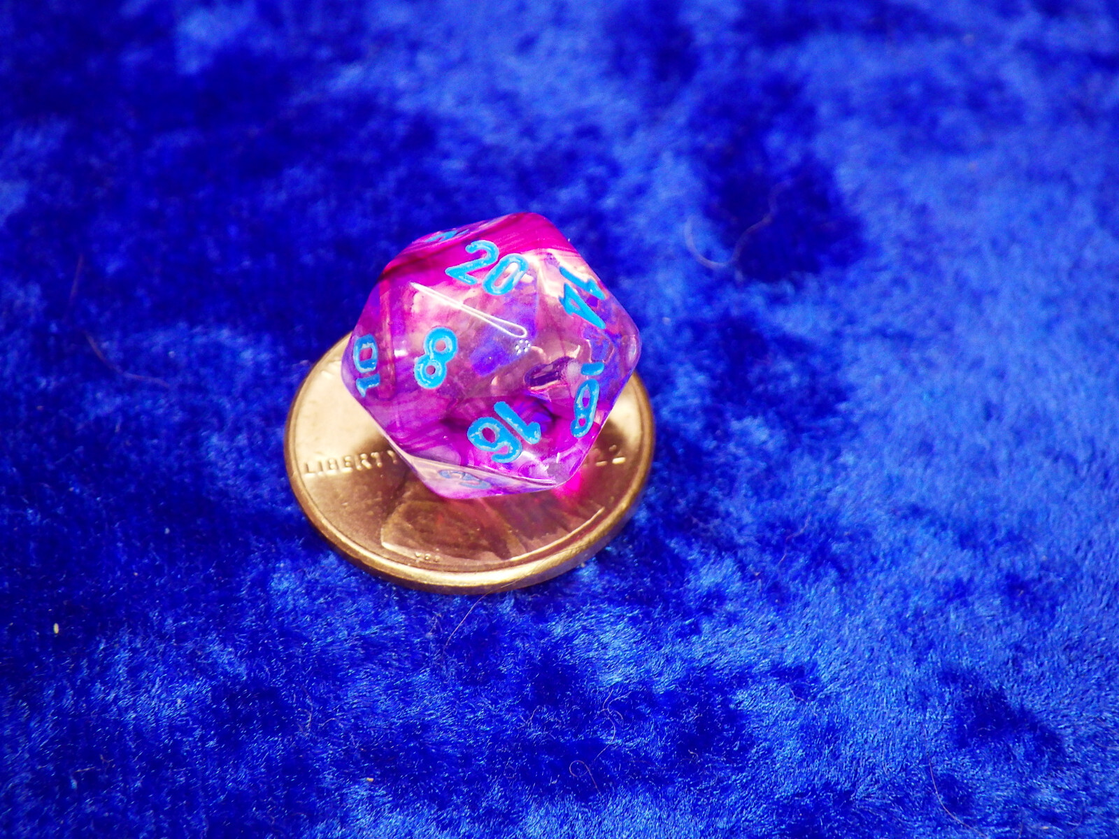 Nebula Nocturnal Blue Glow In Dark Mini Polyhe D20 Twenty-Sided Die RPG Tabletop