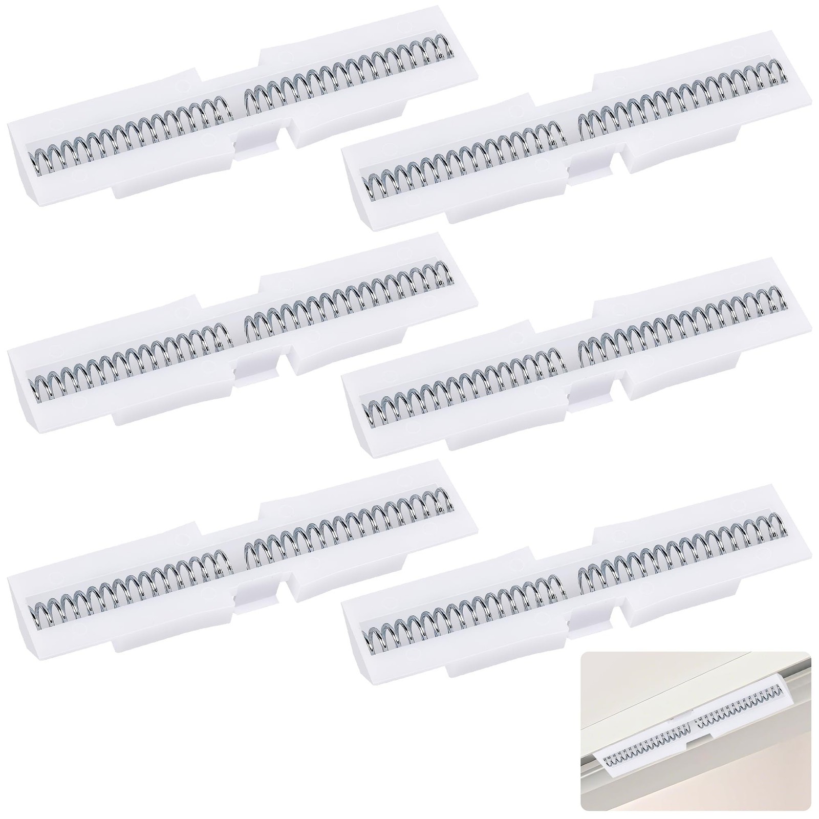 6 Pcs Bi-Fold Door Slide Guide,ABS Bifold Door Spring Slide Rail,White Bifold...