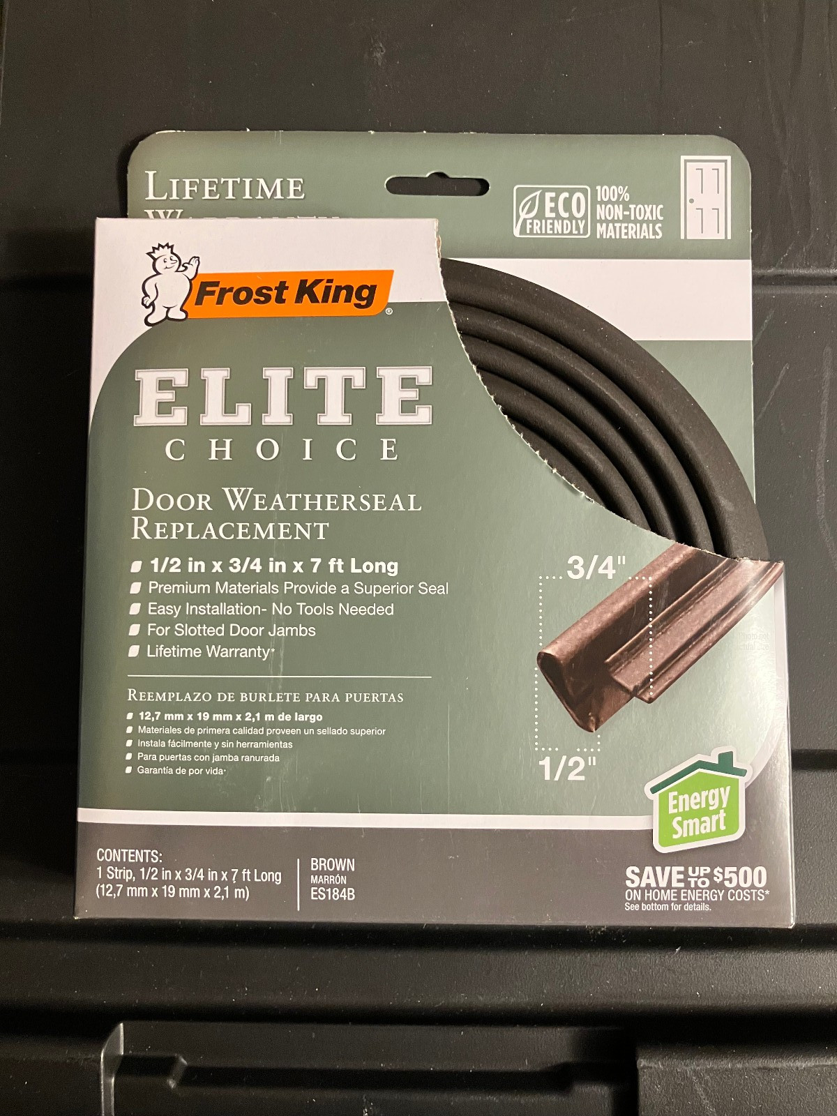 Brown ES184B Elite Choice Lifetime Door Weatherseal SEAL WEATHERSTRIP 84"