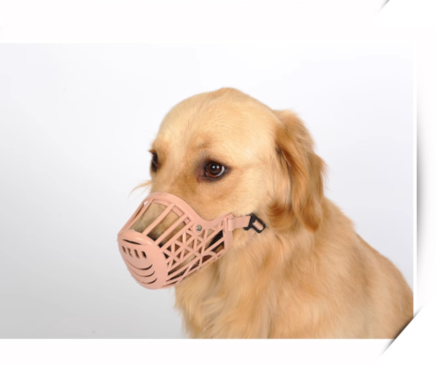 Dog Muzzle Mouth Cover Anti Bite Barking Chewing Comfortable Soft Plastic Mask