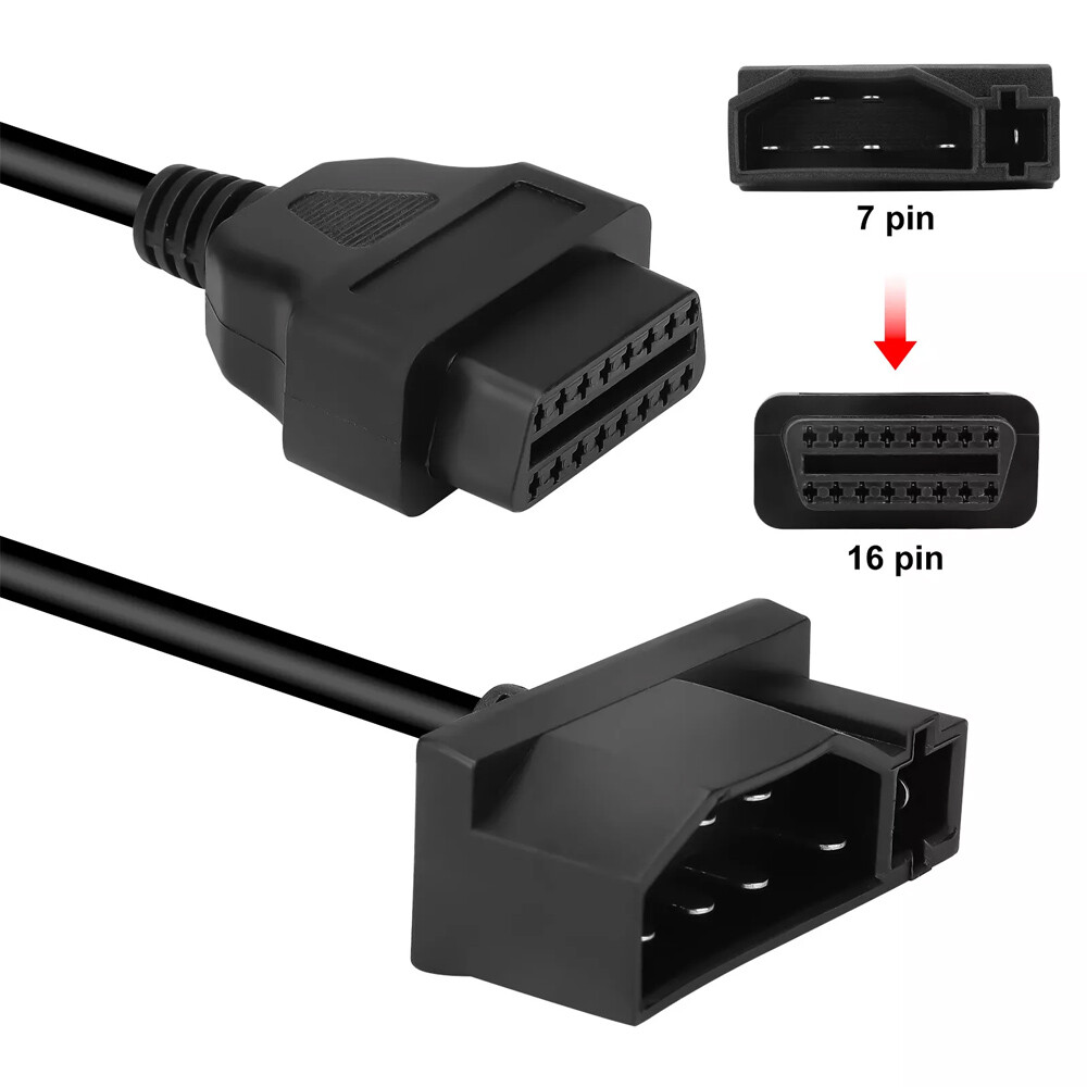 For Ford 7 pin OBD1 to OBD2 Adapter Code Reader Scanner Check Engine Repair Tool