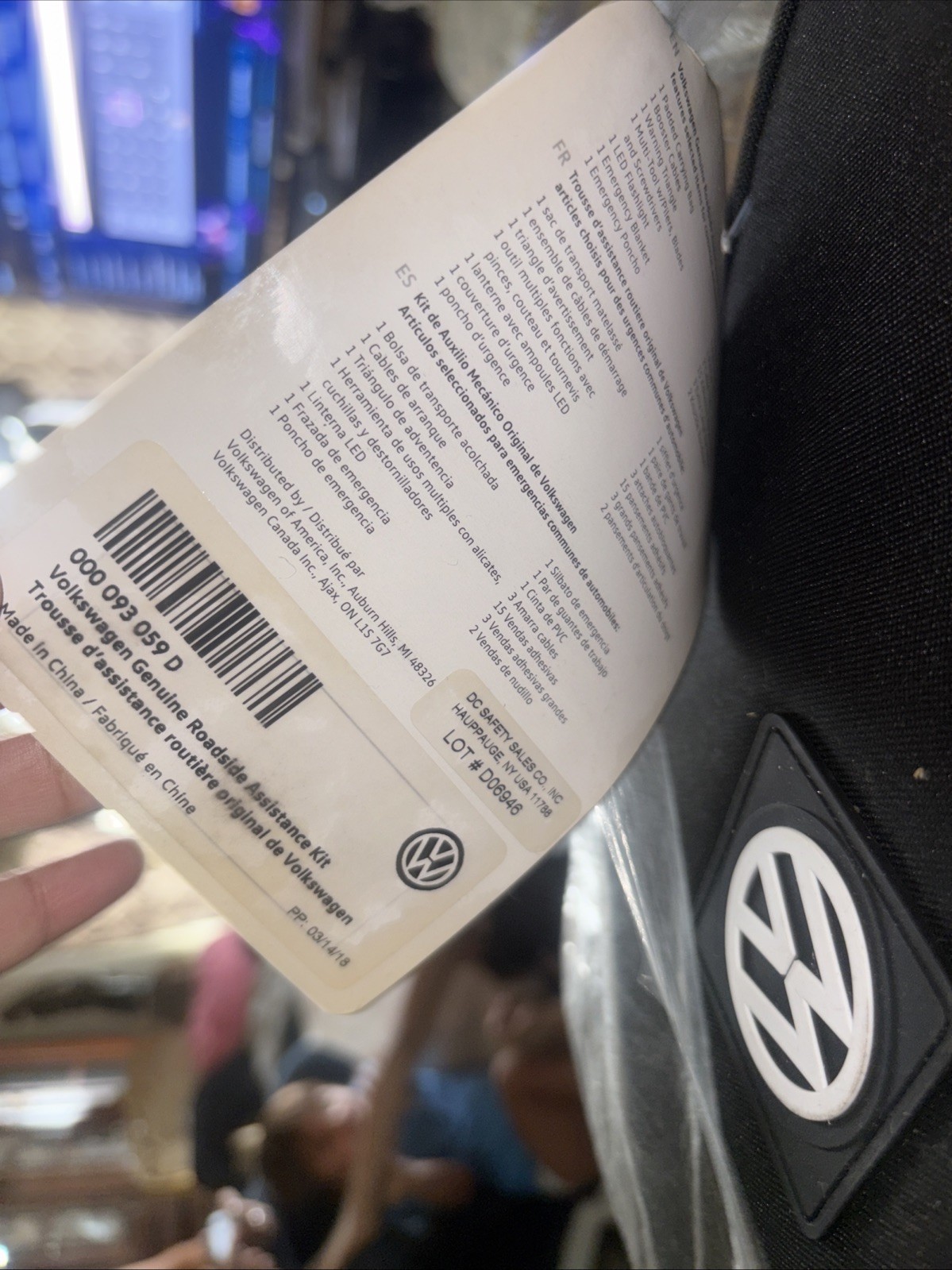 VW Roadside Assistance Emergency Kit