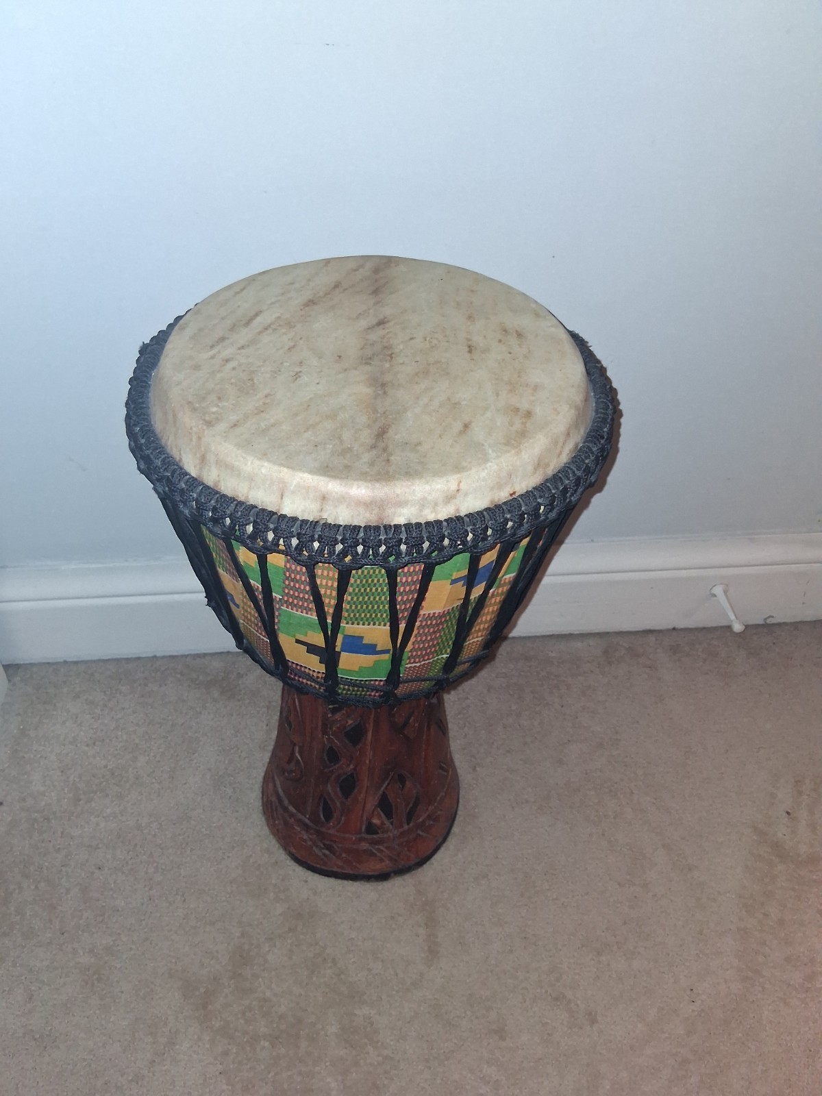 djembe drum west African hand carved