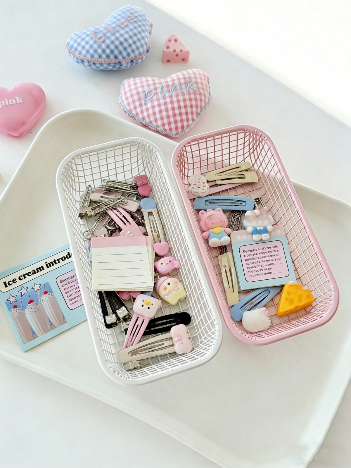 Storage Baskets, Smooth Edge Reinforced Metal Wire Mesh Organizer