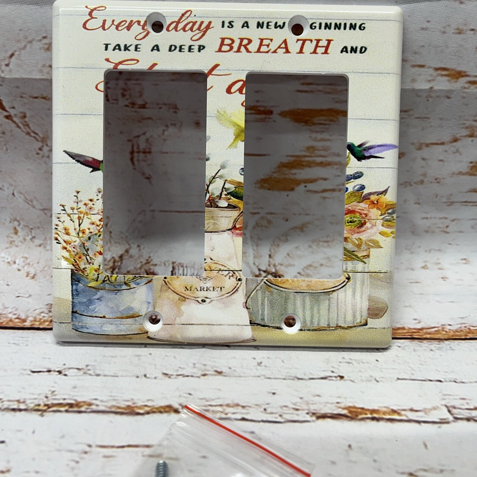 Everyday Is A New Beginning Wall Plate Cover 2 Gang  Rare.NIP