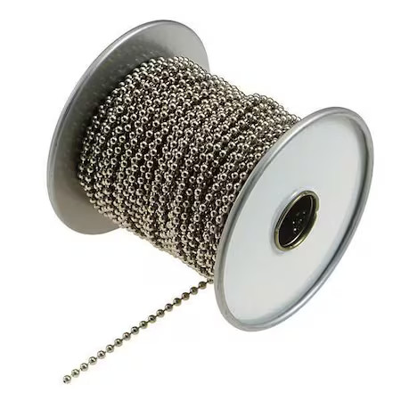 Lucky Line 32300 Ball Chain, Yellow, Steel, No. 8, Nickel Plated