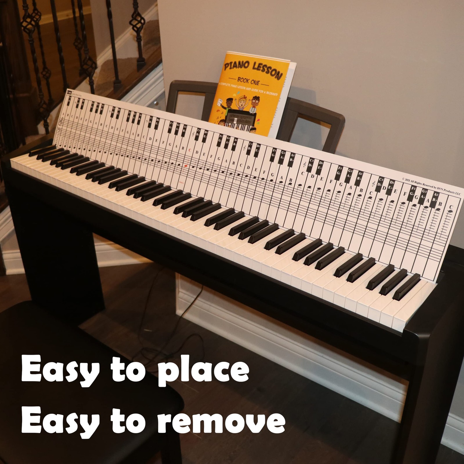Piano and Keyboard Note Chart for 88 Keys, Use Behind the Keys, Ideal Visual ...
