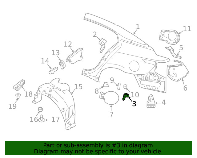 Genuine Nissan Quarter Panel Bracket G6995-3TAMA