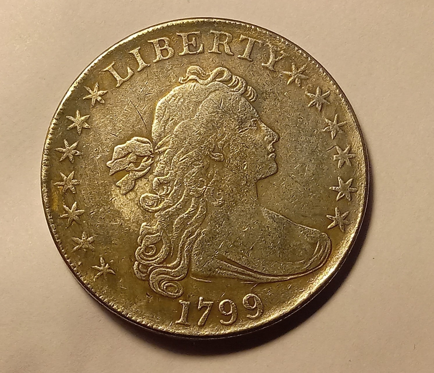 USA 1799 $1 Draped Bust Dollar Econumía Modern Restrike Coin.