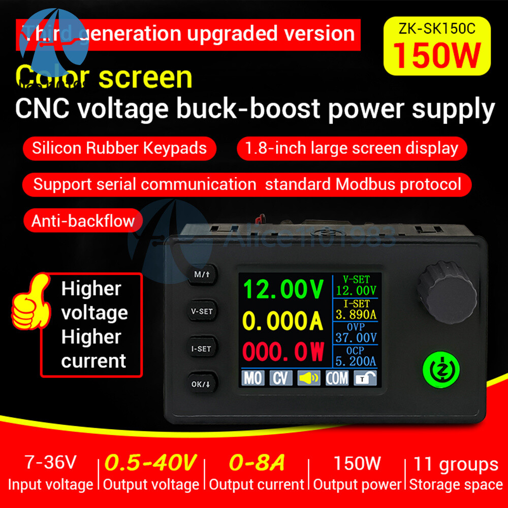 1.8in SK150C CNC Buck-Boost DC Adjustable Voltage Regulator Power Supply Module