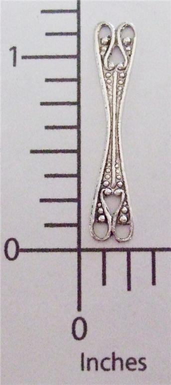 28634          3 Pc.- Matte Silver Oxidized Two Ring Jewelry Spacer Finding
