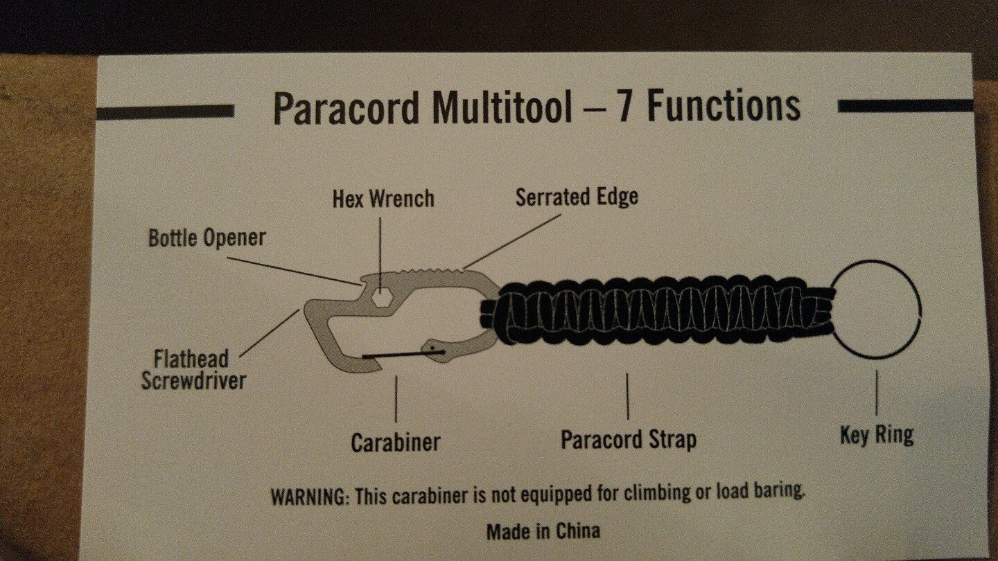 paracord multitool keyring- 7 functions
