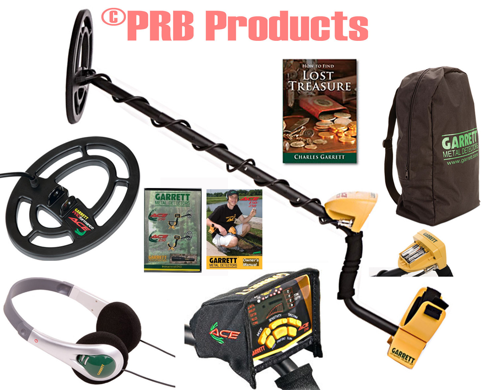 Garrett Ace 250 Deluxe Sports Pack Metal Detector Free Bonus Items 2 Yr Warranty